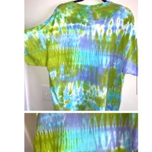 Blue/Green/Purple Handmade Tie Dye shirt - Size: XL